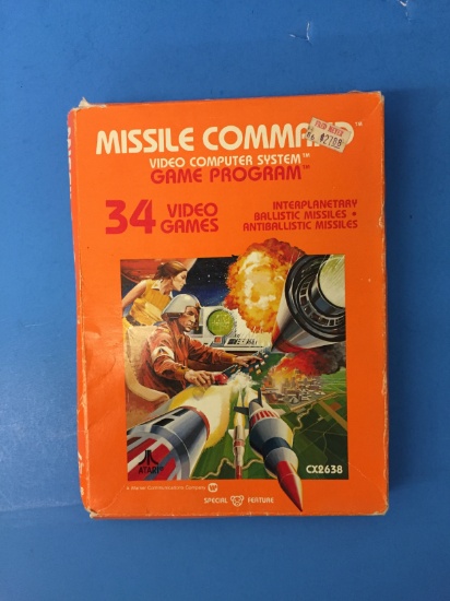 Atari Missile Command Game Cartridge W/ Box & Manual