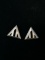 Triangle Sterling Silver Earrings W/ MOP & Onyx