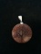 Carved Agate Tree Design Sterling Silver Pendant