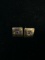 Square Sterling Silver & Amethyst Earrings