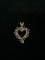 Sterling Silver, Ruby, & Diamond Heart Pendant