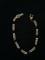 Black Onyx & Marcasite Sterling Silver Chain Bracelet - 7.5