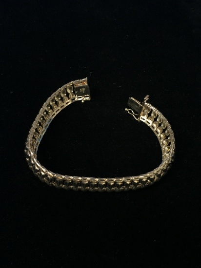 Wide Milor Italy Sterling Silver 7.5" Bracelet