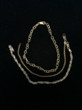 3 Sterling Silver Chain Bracelets