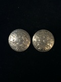 Old Pawn Taxco Sterling Silver Aztec Sun Clip On Earrings