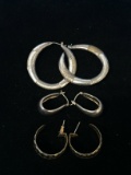 3 Pairs of Sterling Silver Earrings