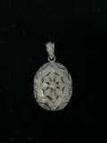 Pierced Sterling Silver & Diamond Locket