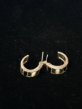 Onyx, MOP, & Marcasite Sterling Silver Earrings