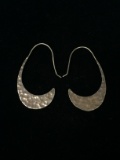 Hammered Sterling Silver Large Earrings