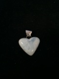Heart Shaped Blue Earthstone Sterling Silver Pendant