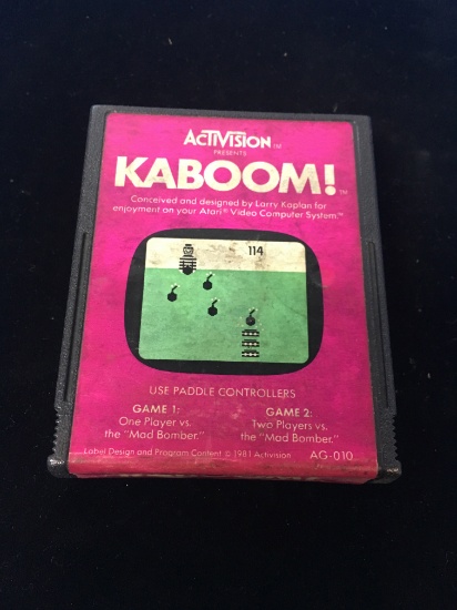 Atari Kaboom! Vintage Video Game Cartridge