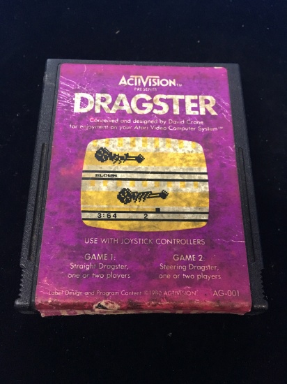 Atari AG-001 Dragster Vintage Video Game Cartridge