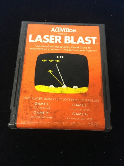 Atari AG-008 Laser Blast Vintage Video Game Cartridge