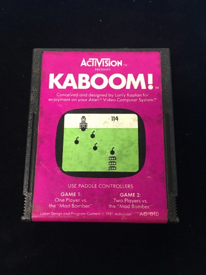 Atari Kaboom! Vintage Video Game Cartridge