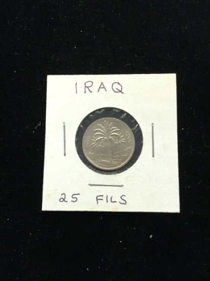 Undated Iraq - 25 Fils - Foreign Coin in Holder