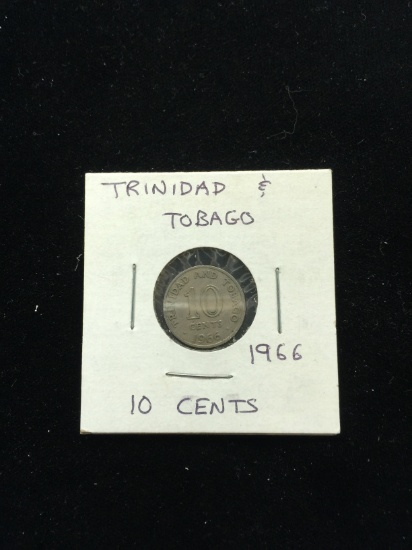 1966 Trinidad & Tobago - 10 Cents - Foreign Coin in Holder