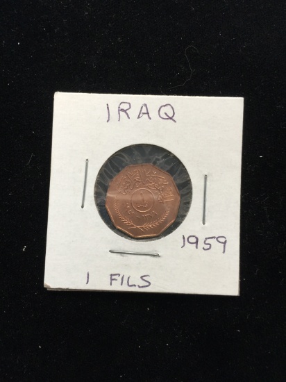 1959 Iraq - 1 Fils - Foreign Coin in Holder