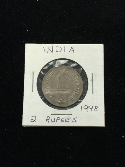 1998 India - 2 Rupees - Foreign Coin in Holder