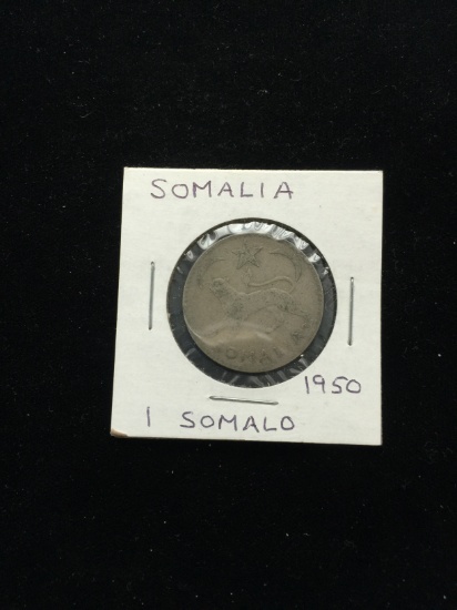 1950 Somalia - 1 Somalo - Foreign Coin in Holder