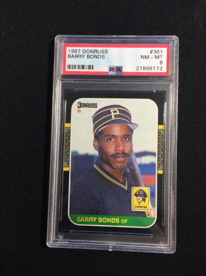 PSA Graded 1987 Donruss Barry Bonds Rookie Pirates Baseball Card
