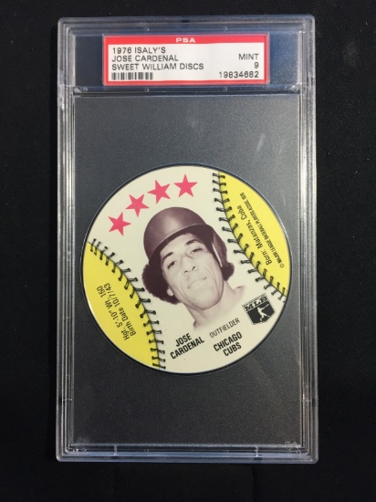RARE PSA Graded 1976 Isaly's Sweet William Discs Jose Carendal Cubs Baseball Card