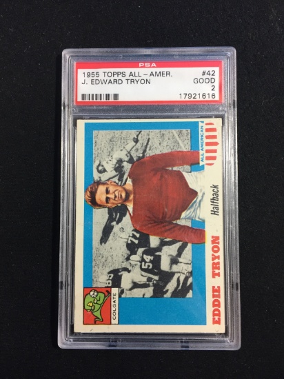 PSA Graded 1955 Topps All-American Eddie Tryon Football Card - RARE