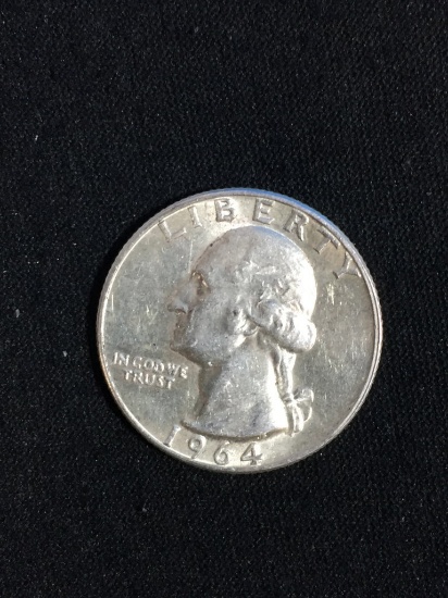 1964 United States Washington Quarter - 90% Silver Uncirculated BU Coin