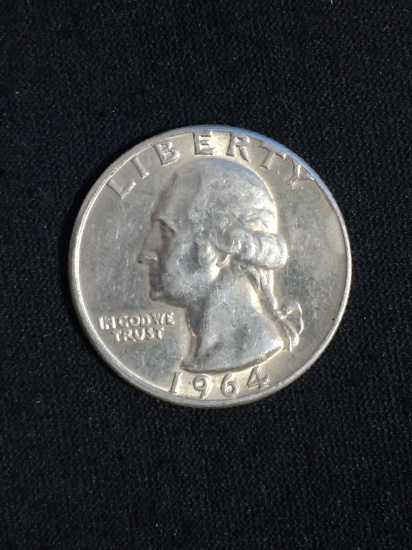 1964 United States Washington Quarter - 90% Silver Uncirculated BU Coin