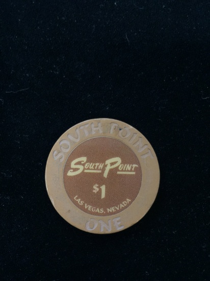 Vintage South Point Casino - Las Vegas, Nevada $1 Casino Chip - RARE