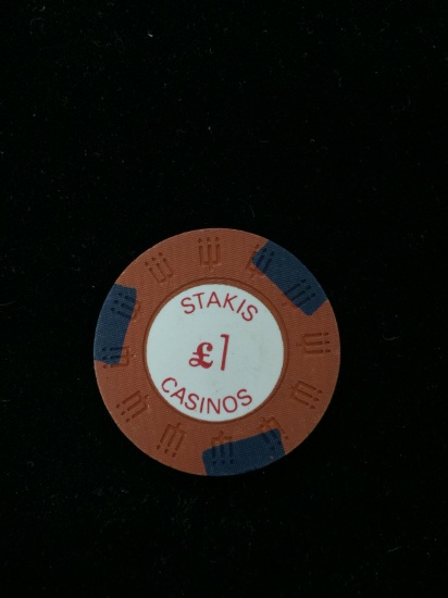 Vintage Stakis Casino - Great Britain 1 Pound Casino Chip - RARE