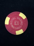 Vintage Royal Casino - Walsall, England 1 Pound Casino Chip - RARE