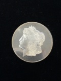 1 Troy Ounce .999 Fine Silver Trade Unit Morgan Head Silver Bullion Round Coin