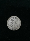 1939 United States Walking Liberty Silver Half Dollar - 90% Silver Coin