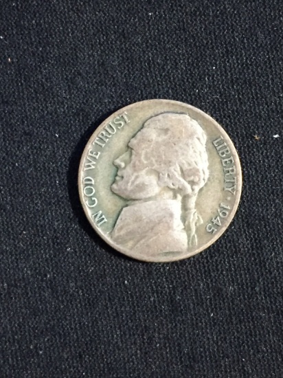 1945-D United States Jefferson Nickel - 35% Silver Nickel