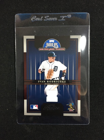 2005 Playoff Prestige Ivan Rodriguez Tigers Game Used Jersey Baseball Card