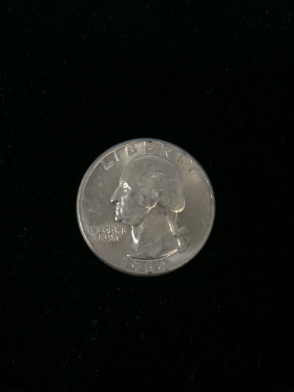 1964 United States Washington Quarter - 90% Silver Coin - BU Uncirculated Condition