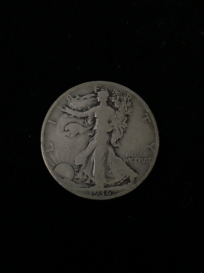 1936 United States Walking Liberty Half Dollar - 90% Silver Coin