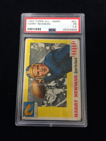 PSA Graded 1955 Topps All-American #62 Harry Newman Football Card