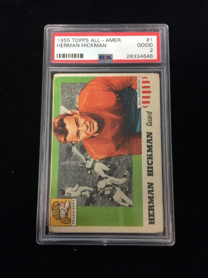 PSA Graded 1955 Topps All-American #1 Herman Hickman Football Card