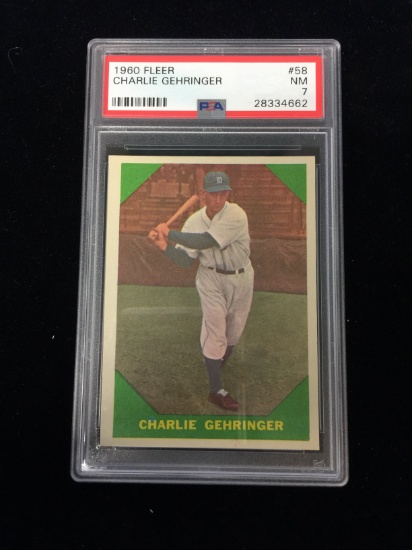 PSA Graded 1960 Fleer #58 Charlie Gehringer Baseball Card