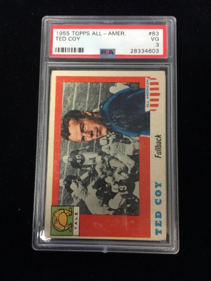 PSA Graded 1955 Topps All-American #83 Ted Coy Football Card