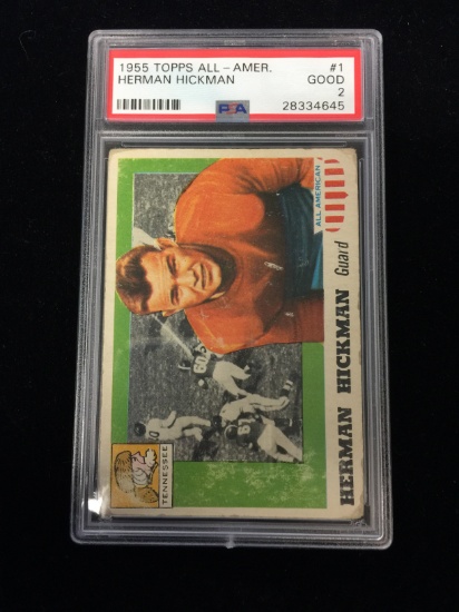 PSA Graded 1955 Topps All-American #1 Herman Hickman Football Card