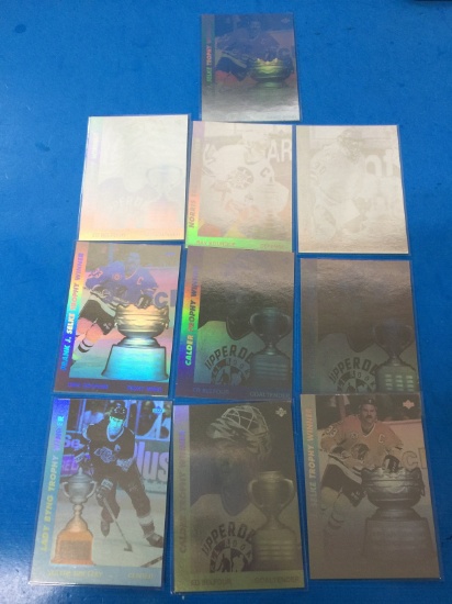 10 Card Lot of 1991-92 Upper Deck Hockey Award Winner Holograms - Wayne Gretzky!