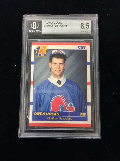 BGS Graded 1990-91 Score Owen Nolan Nordiques Rookie Hockey Card