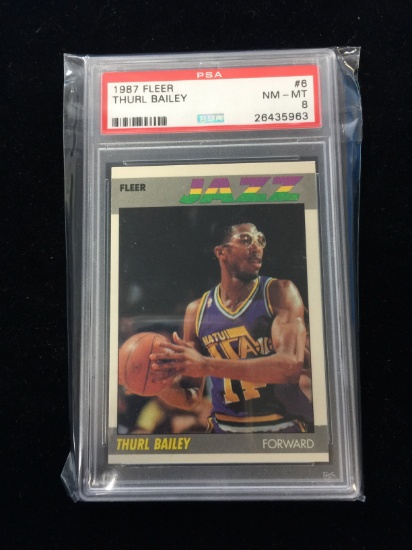 PSA Graded 1987-88 Fleer Thurl Bailey Jazz Basketball Card