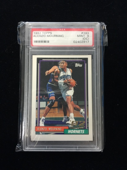 PSA Graded 1992-93 Topps Alonzo Mourning Hornets Rookie Basketball Card
