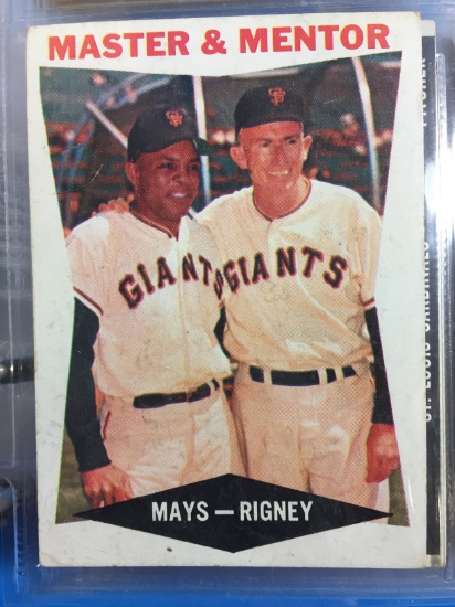 1960 Topps #7 Master & Mentor Willie Mays & Bill Rigney Giants