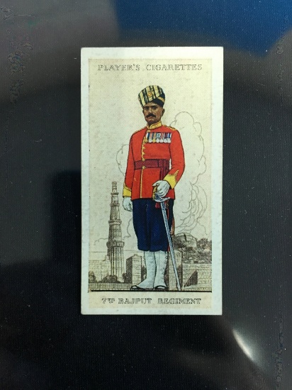 1938 John Player Cigarettes Military Uniforms of British Empire 7th Rajput Regiment Tobacco Card