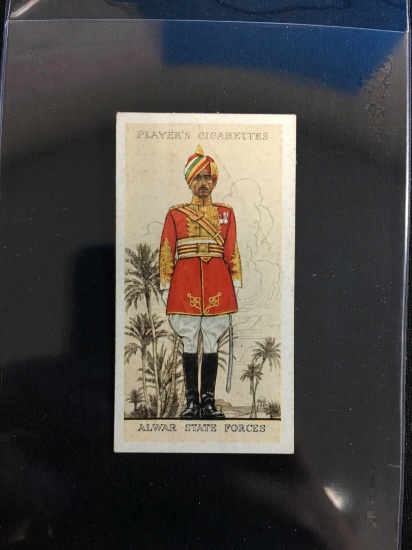 1938 John Player Cigarettes Military Uniforms of British Empire Alwar State Forces Tobacco Card