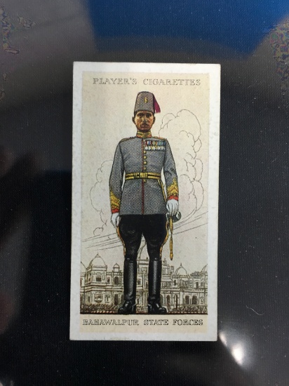 1938 John Player Cigarettes Military Uniforms of British Empire Bahawalpur State Forces Tobacco Card